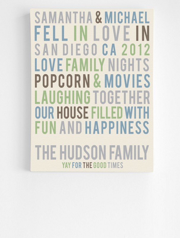 personalized family story wall art
