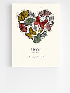 personalized butterfly heart wall art