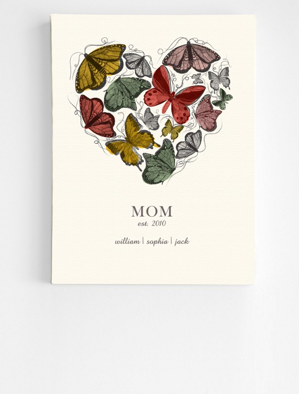 personalized butterfly heart wall art
