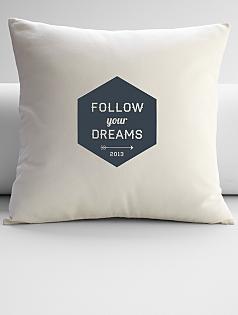 personalized follow your dreams throw pillow cover