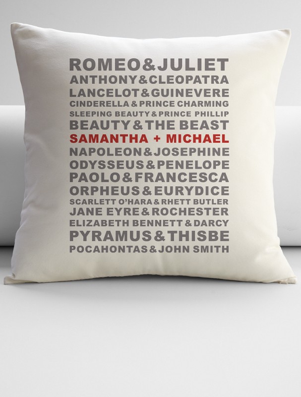 personalized famous couples throw pillow cover