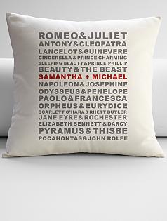 personalized famous couples throw pillow cover