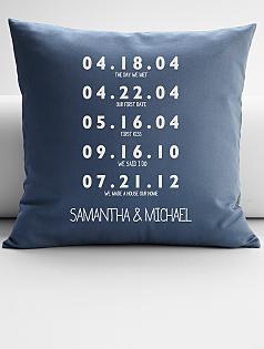 personalized couples key dates throw pillow cover