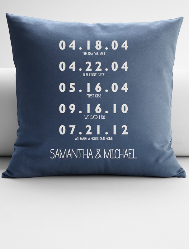 personalized couples key dates throw pillow cover