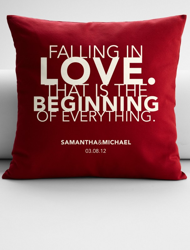 personalized falling in love quote throw pillow cover