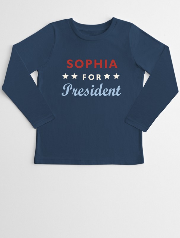 president kid's long sleeve t-shirt