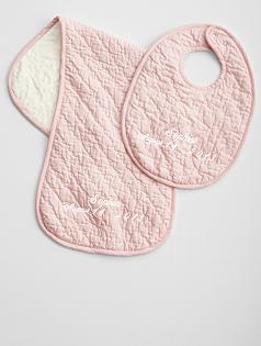 cotton bib + burp set
