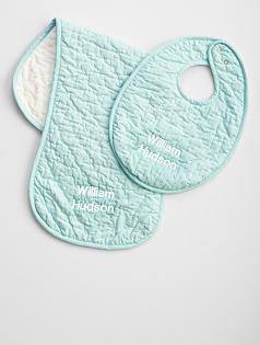 cotton bib + burp set