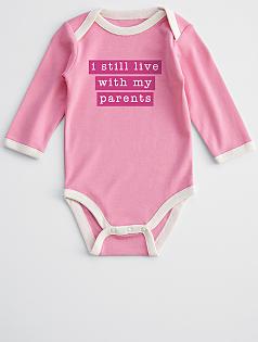 i still live with my parents baby long sleeve one piece