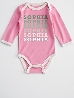 name repeat baby long sleeve one piece