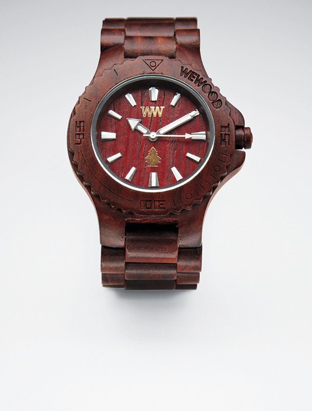 brown natural wooden watch 