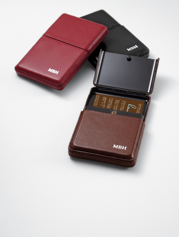 pop-up leather card case