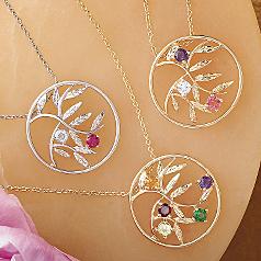 family tree birthstone necklace