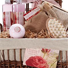 Rose Petal Calming Bath & Body Spa Basket