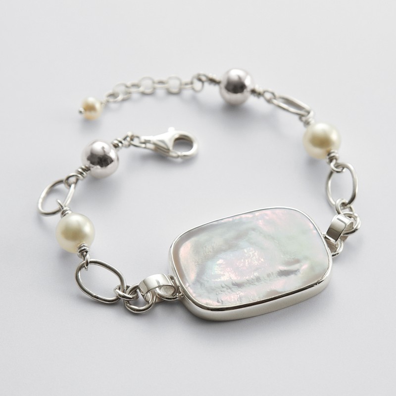 personalized rectangle pearl bracelet