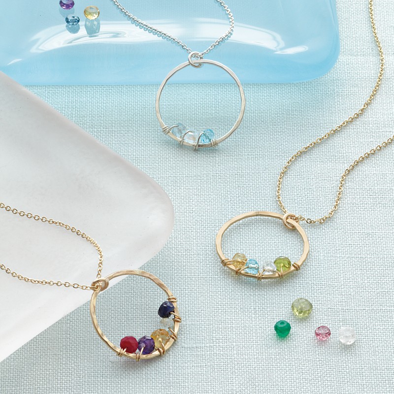 artisan customized birthstone necklace