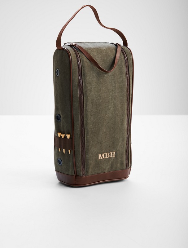 waxed canvas golf shoe carrier