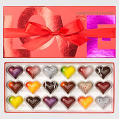 Christopher Elbow 18 piece painted heart chocolate collection