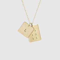 anna bee initial + date necklace