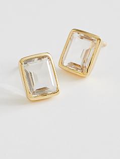 emerald cut gemstone earring
