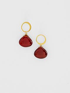 mabel chong gold fill garnet drop earrings