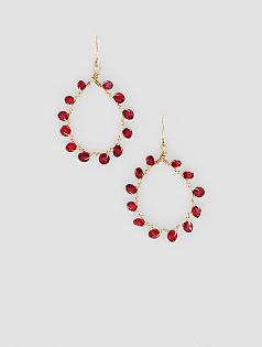 mabel chong gold fill garnet wrapped earrings