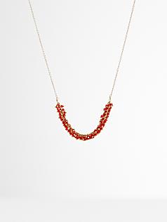 mabel chong gold fill red seed bead necklace