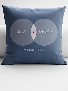personalized couple's diagram throw pillow cover