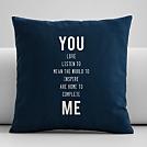personalized you + me throw pillow cover
