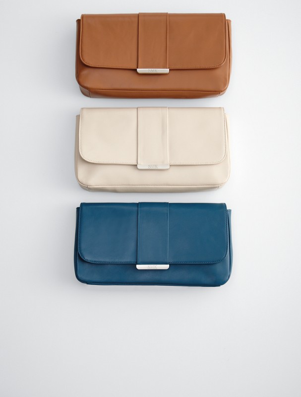 leather clutch - blue