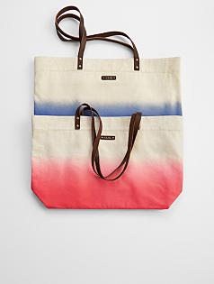 dip dye canvas tote bag