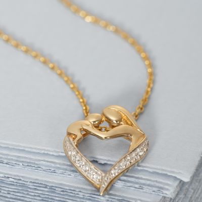 mommy & baby heart necklace