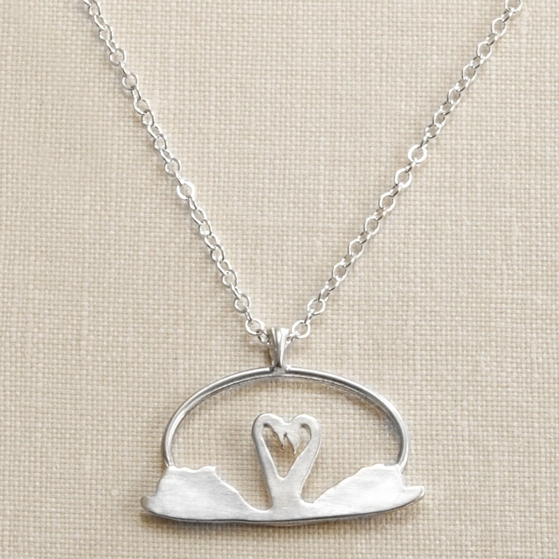 swan heart necklace