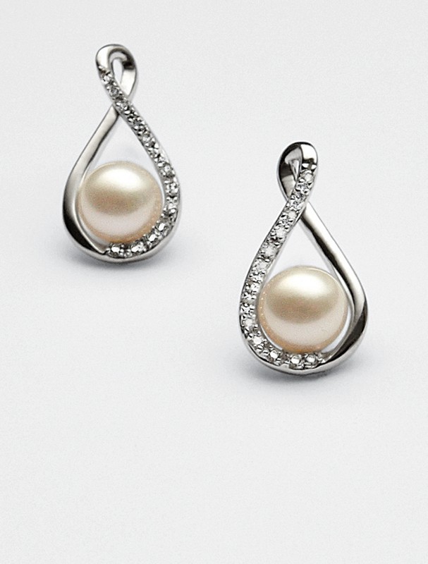 pearl & diamond earrings
