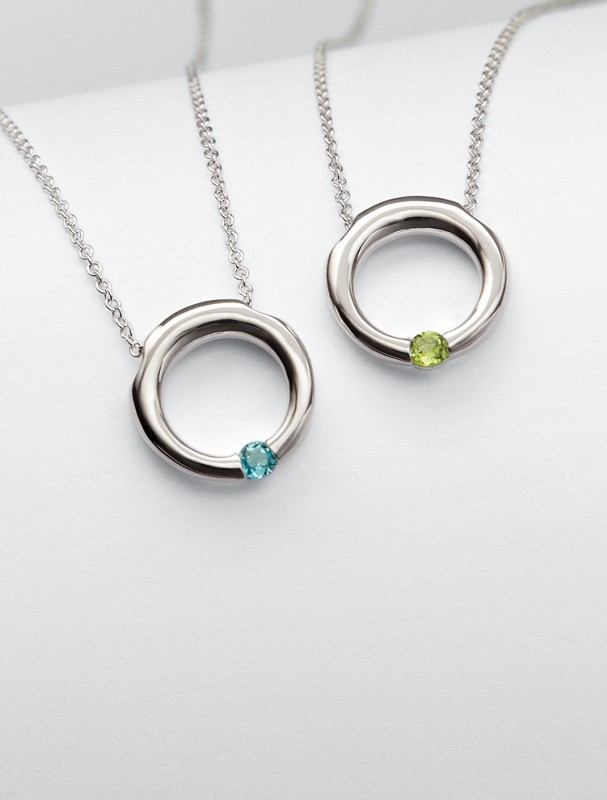 birthstone circle necklace
