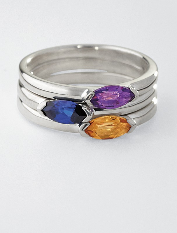 sterling birthstone stacking rings