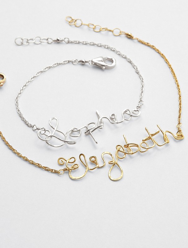 wire wrapped personalized bracelet