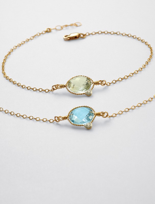 round wire wrap gemstone bracelet