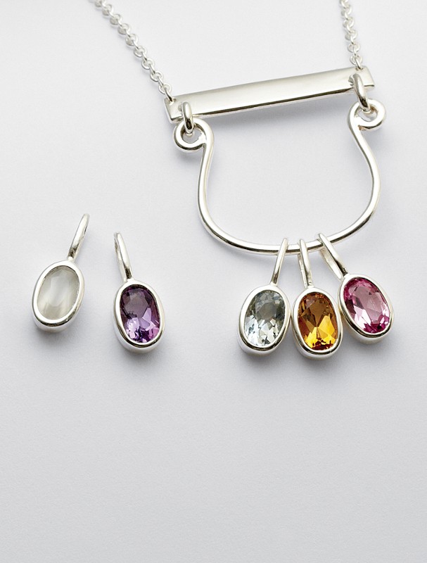 family birthstone drop pendant