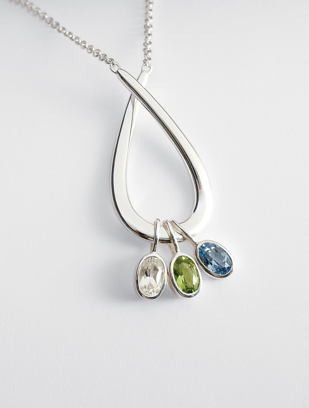 family embrace birthstone necklace