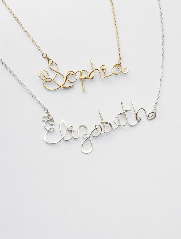 wire wrapped personalized necklace