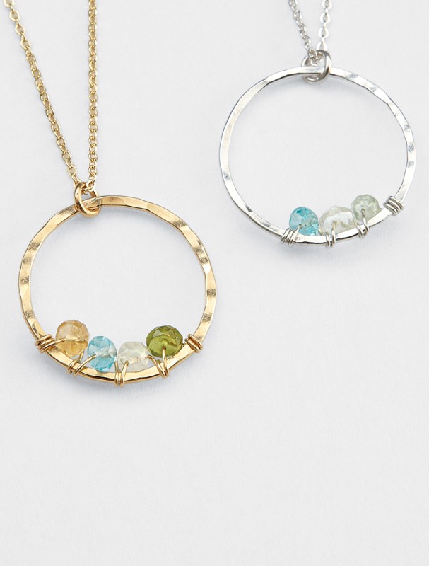 artisan customized birthstone necklace