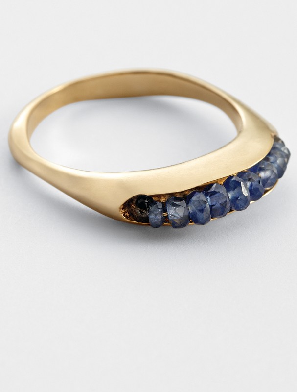 artisan channel set sapphire ring