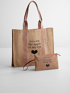 apple & bee eco shopping bag + wristlet