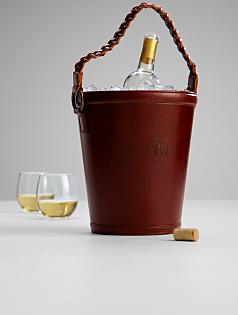 leather wine bucket