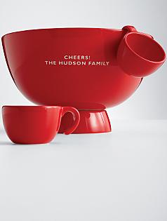 ceramic punch bowl + 8 cups set