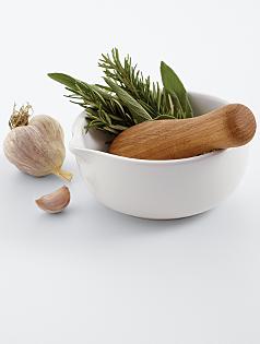 ceramic mortar + pestle