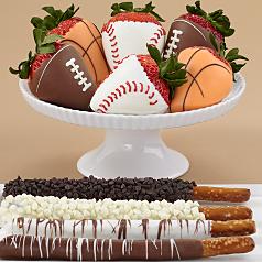 4 Caramel Pretzels & Half Dozen Sports Strawberries