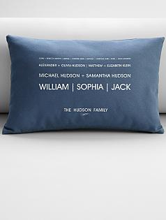 personalized linear family tree throw pillow cover
