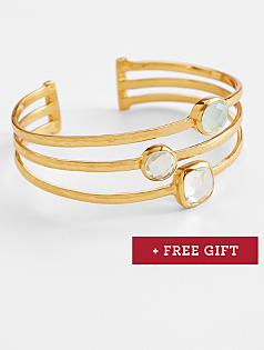 gemstone cuff in cool tones + free gift
